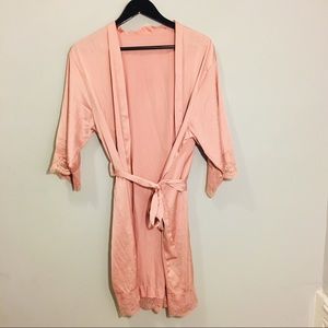 Pink Silk Kimono Robe
